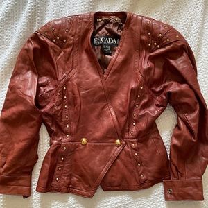 Rare Vintage Escada Lambskin Jacket 34